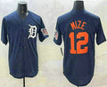 Detroit Tigers #12 Casey Mize Navy Alternate With Patch Cool Base Stitched Baseball Jerseys