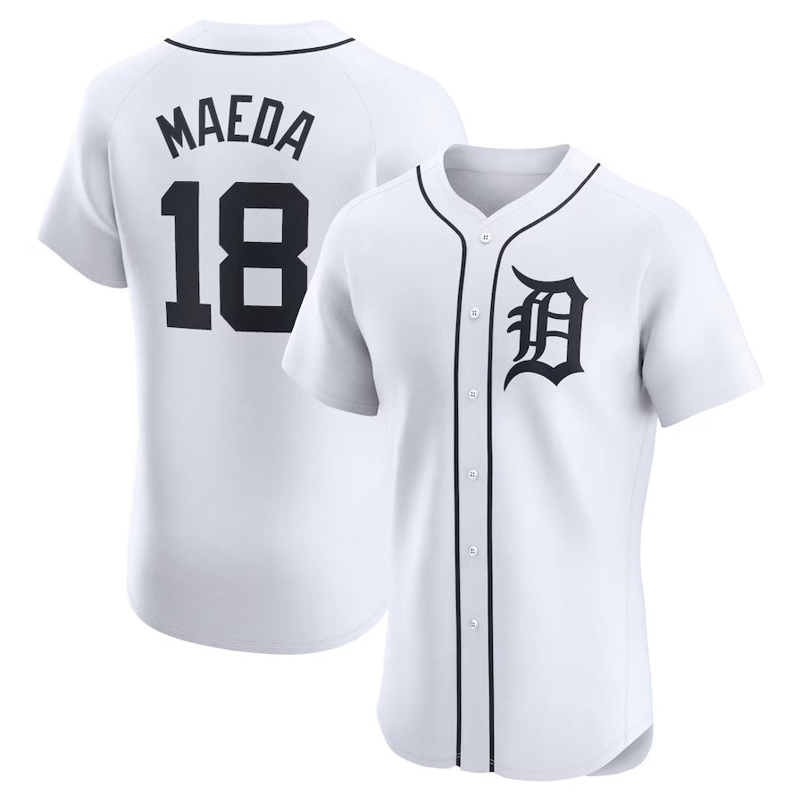 Detroit Tigers #18 Kenta Maeda Home Elite Player Jersey - White Stitched Baseball Jersey