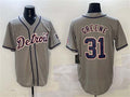 Detroit Tigers #31 Riley Greene Gray With Patch Cool Base Stitched Baseball Jersey