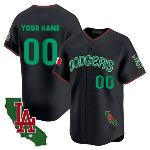 Custom Los Angeles Dodgers Mexico California Patch Vapor Premier Limited V3 ¨C All Stitched Baseball Jersey