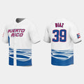 #39 EDWIN DIAZ PUERTO RICO BASEBALL 2023 WORLD BASEBALL CLASSIC JERSEY C WHITE Stitches Baseball Jerseys