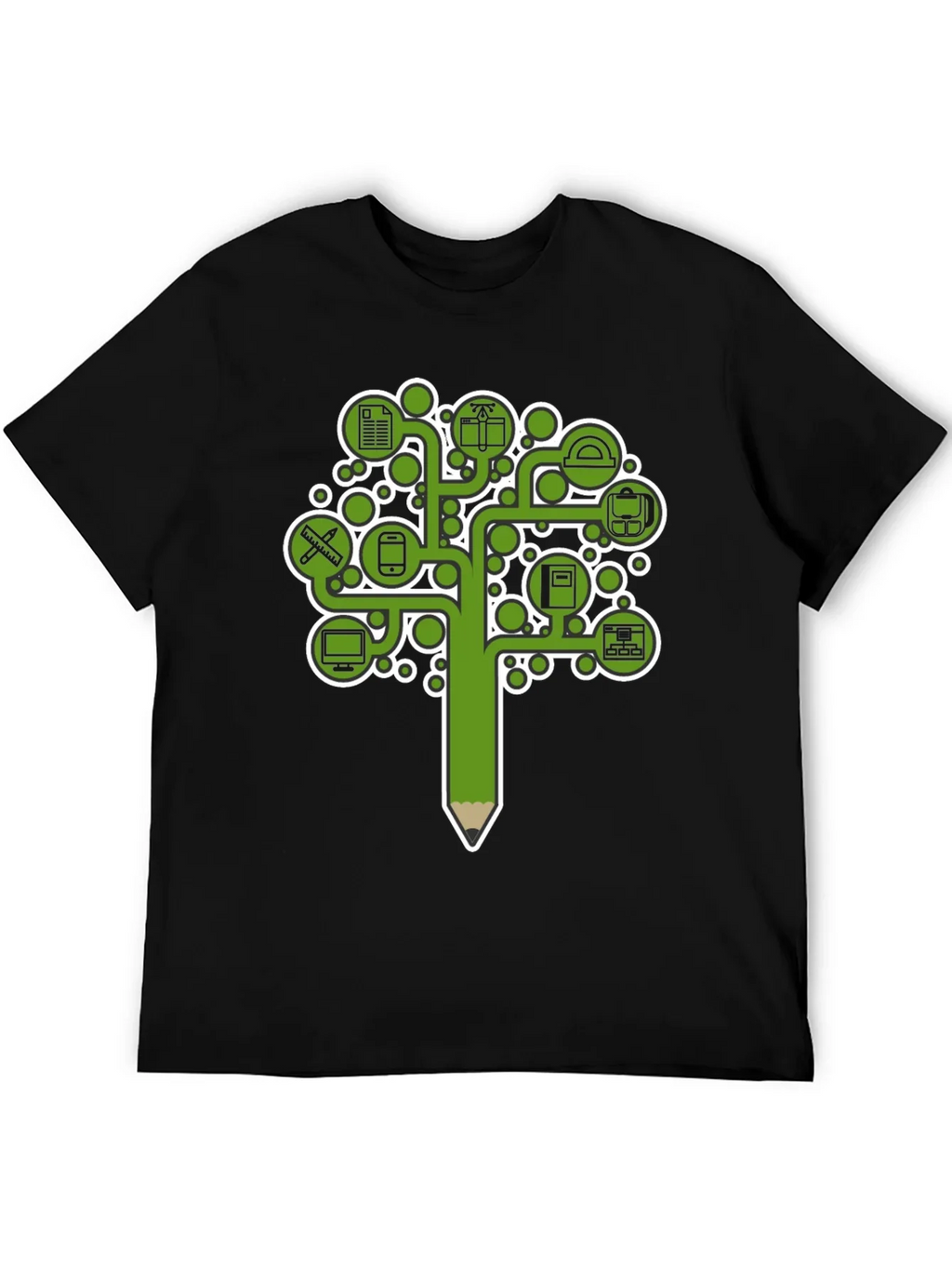 Education Tree Graphic Tee - Black Cotton T-Shirt
