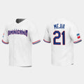 #21 FRANCISCO MEJIA DOMINICAN REPUBLIC BASEBALL 2023 WORLD BASEBALL CLASSIC REPLICA JERSEY C WHITE Stitches Baseball Jerseys