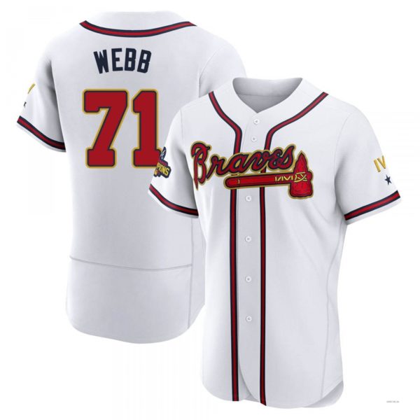 Atlanta Braves #71 Jacob Webb Gold White 2022 Program Jersey Stitches Baseball Jerseys