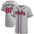 Atlanta Braves #80 Connor Johnstone Gray Road Jersey Stitches Baseball Jerseys