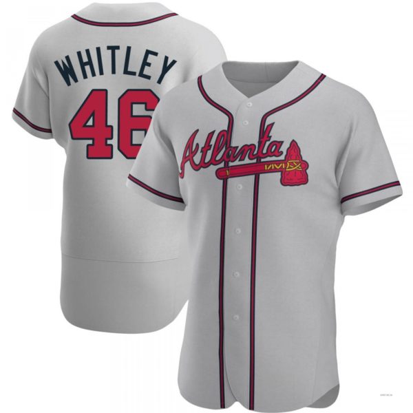 Atlanta Braves #46 Chase Whitley Gray Road Jersey Stitches Baseball Jerseys