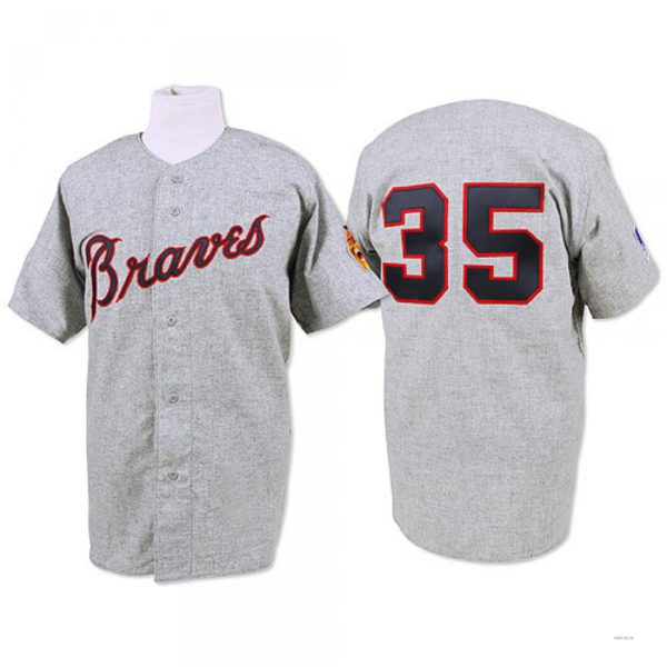 Atlanta Braves #35 Phil Niekro Grey 1969 Throwback Jersey Stitches Baseball Jerseys
