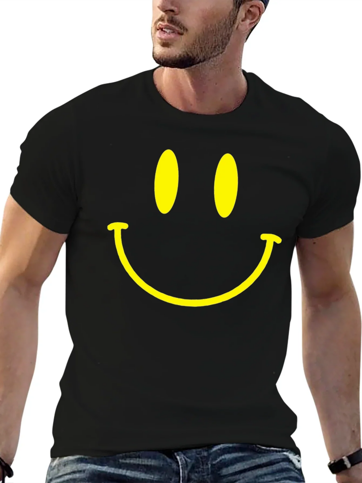 Smiley Face Graphic T-Shirt - Classic Happy Design