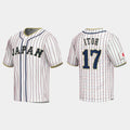 #17 HIROMI ITOH JAPAN BASEBALL 2023 WORLD BASEBALL CLASSIC JERSEY C WHITE Stitches Baseball Jerseys