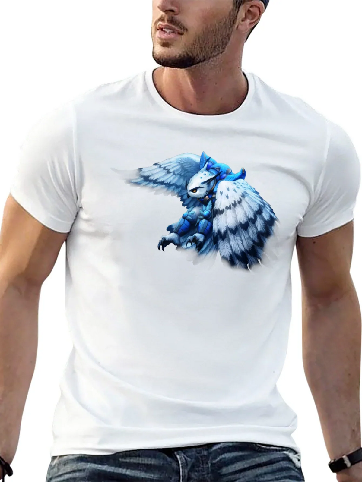 Fantasy Owl Knight Graphic Tee - Black Cotton T-Shirt