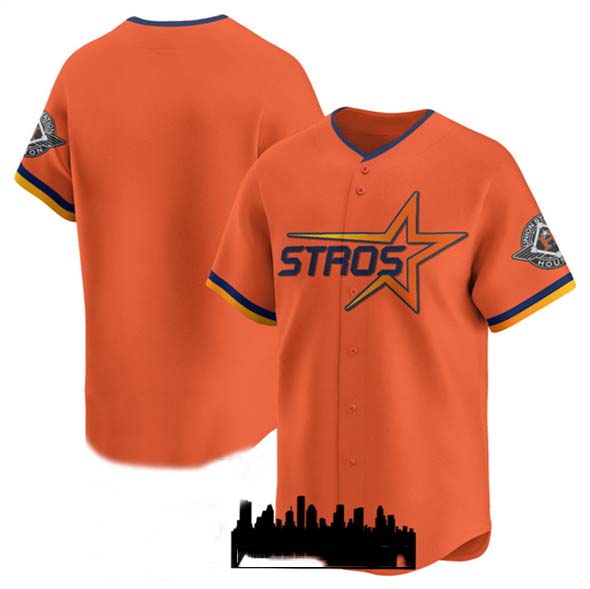 Houston Astros Blank Orange 2025 City Connect Limited Stitched Baseball Jersey