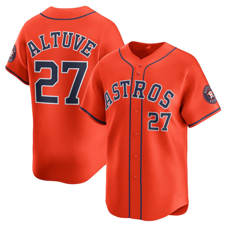Houston Astros #27 Jose Altuve Alternate Limited Player Jersey - Orange Stitched Baseball Jersey