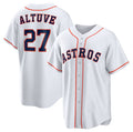 Houston Astros #27 Jose Altuve Home Replica Player Name Jersey - White Stitched Baseball Jersey