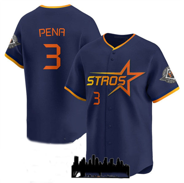 Houston Astros #3 Jeremy Pena Navy 2025 City Connect Limited Stitched Baseball Jersey