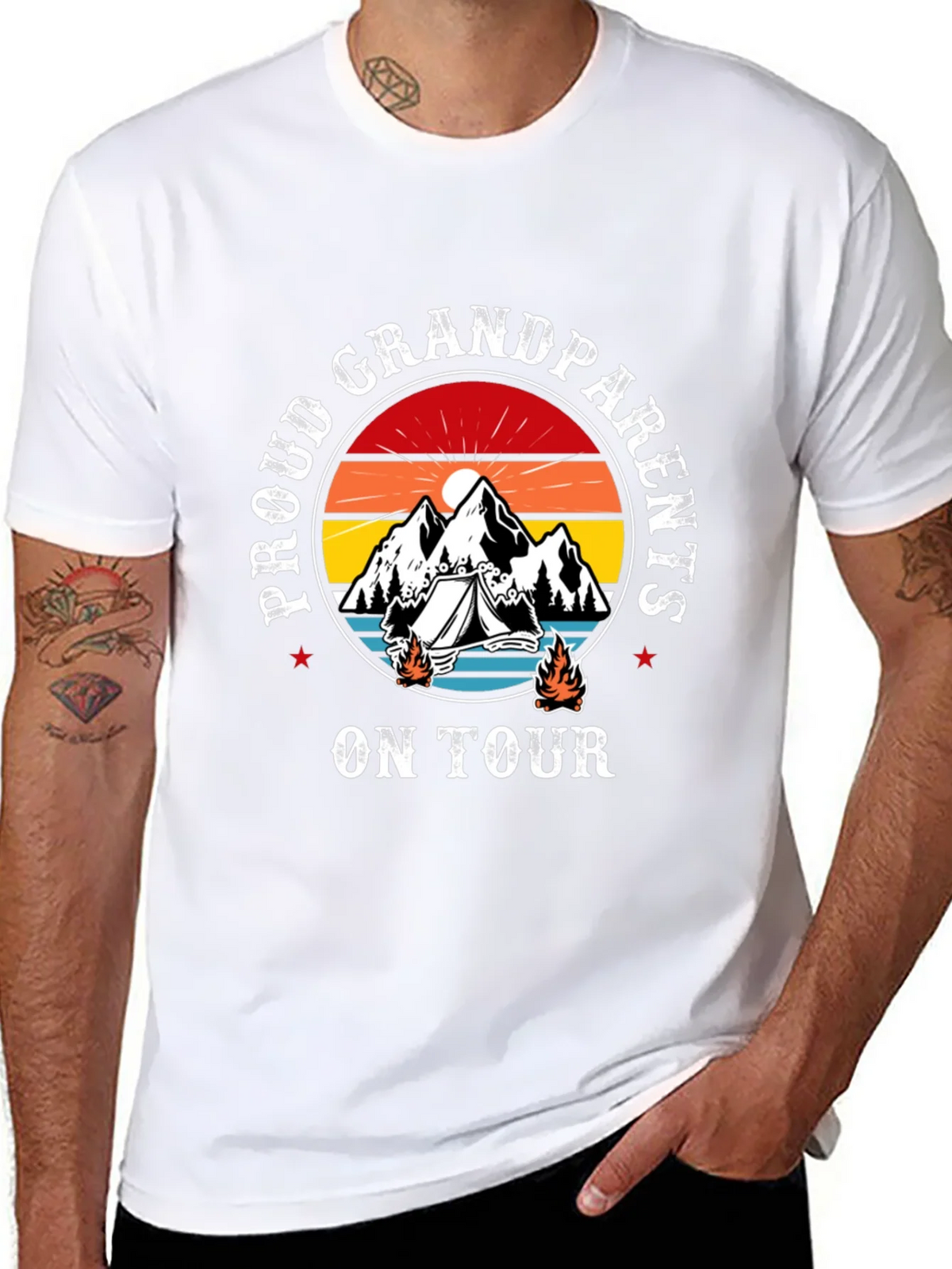 Proud Grandparents On Tour Black T-Shirt