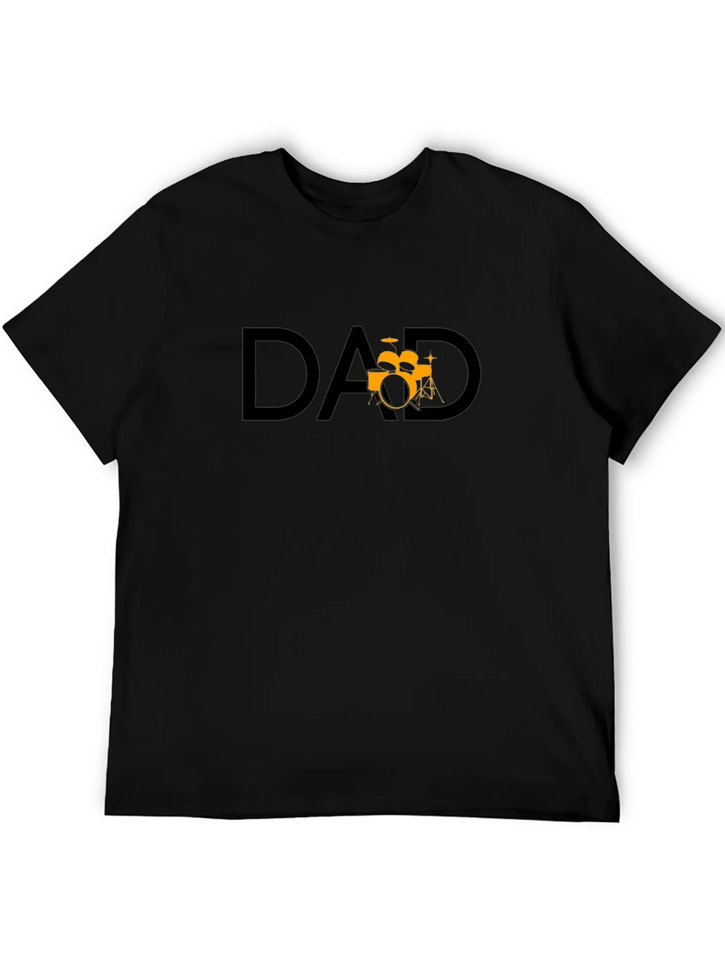 Dad Drum Set Graphic T-Shirt - Black Cotton Tee