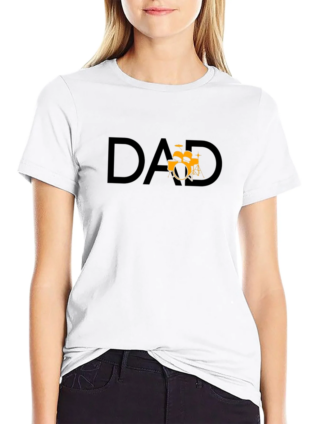 Dad Drum Set Graphic T-Shirt - Black Cotton Tee