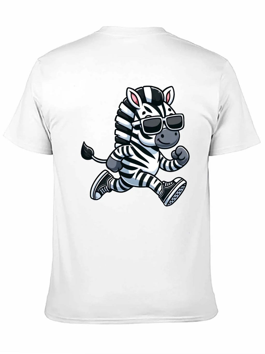 Cool Zebra Running T-Shirt - Black Cotton Graphic Tee