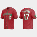 #17 ISAAC PAREDES MEXICO BASEBALL 2023 WORLD BASEBALL CLASSIC REPLICA JERSEY C RED Stitches Baseball Jerseys