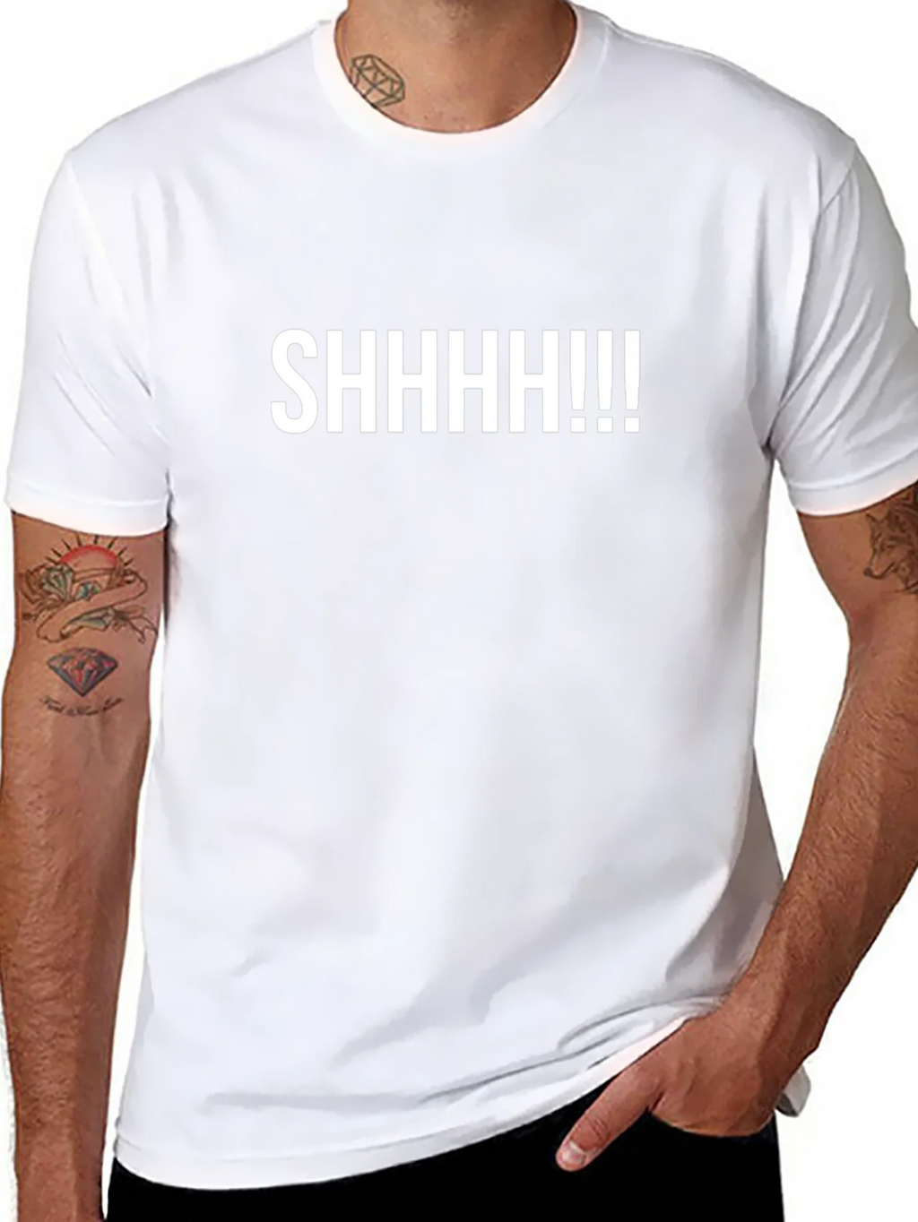 SHHHHH!!! Graphic Tee - Black Cotton T-Shirt