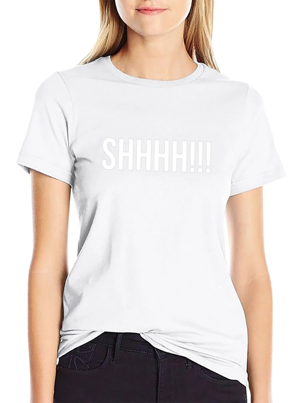 SHHHHH!!! Graphic Tee - Black Cotton T-Shirt