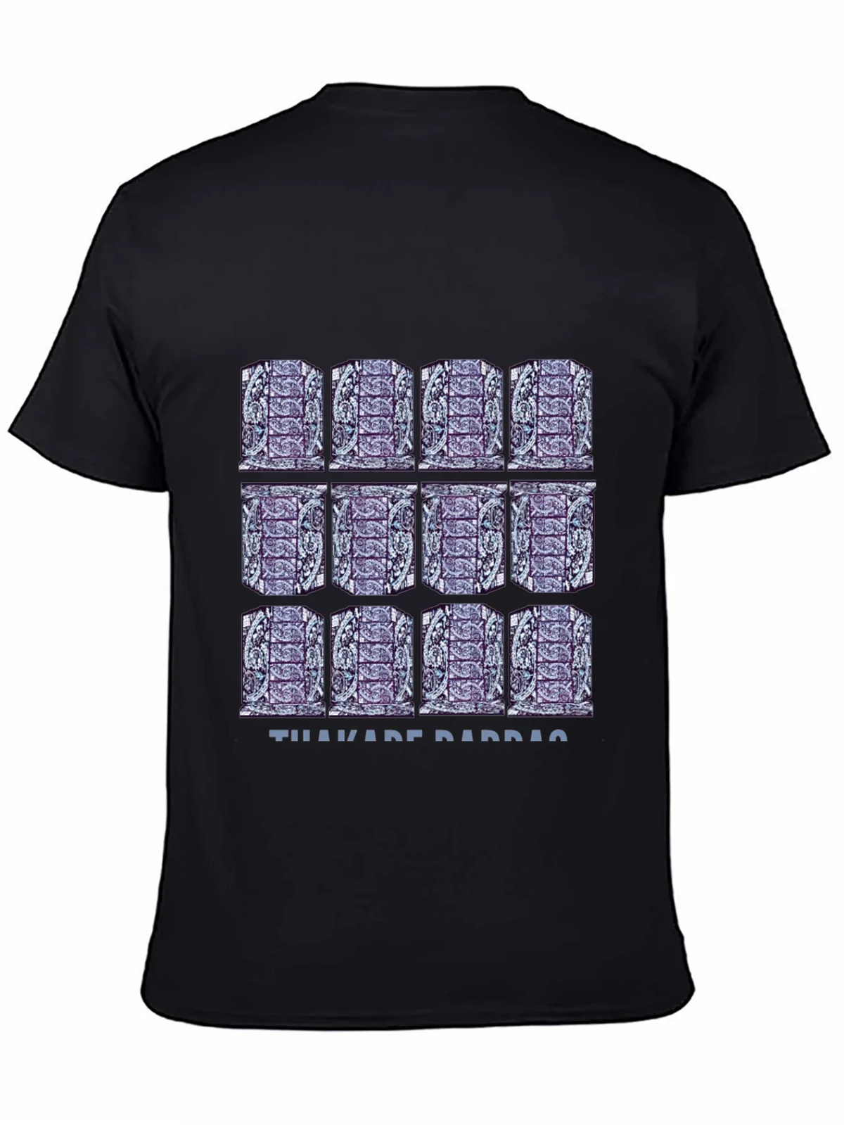 Pattern Print Black T-Shirt