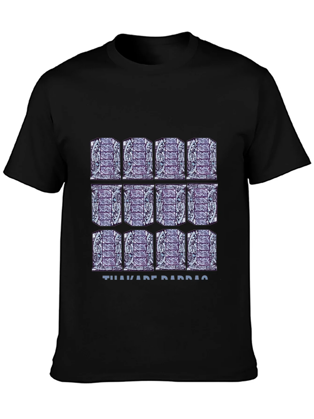 Pattern Print Black T-Shirt