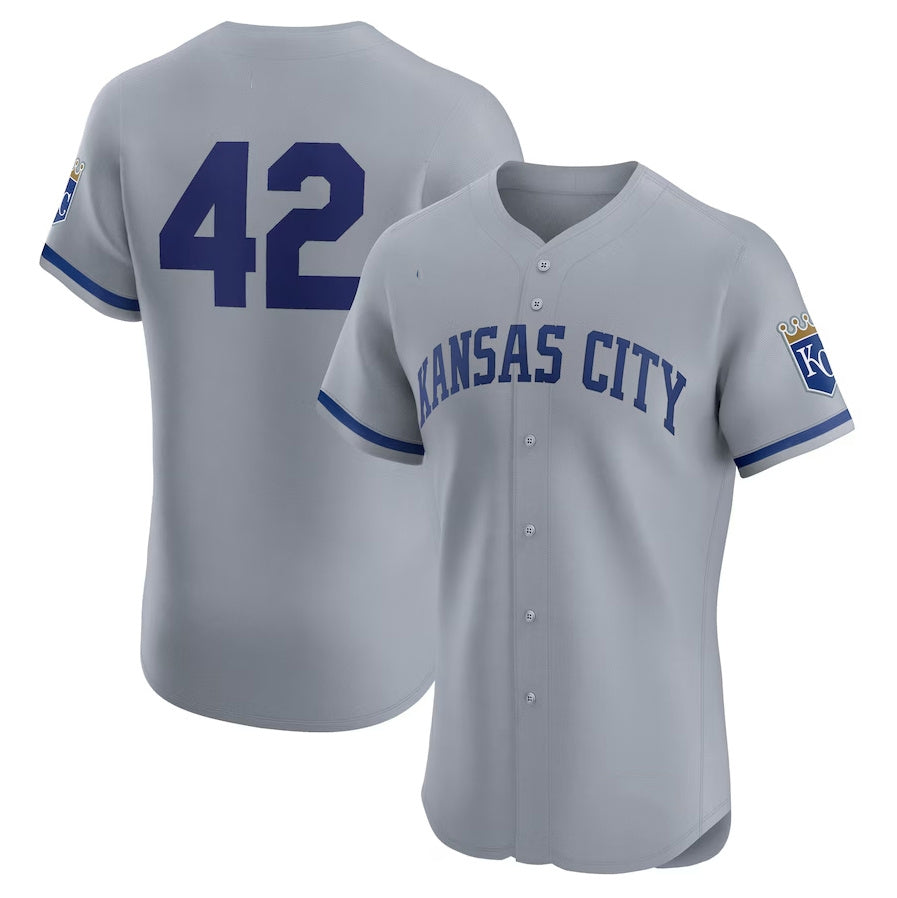 Kansas City Royals Road 2024 Jackie Robinson Day Elite Jersey - Gray Stitched Baseball Jersey