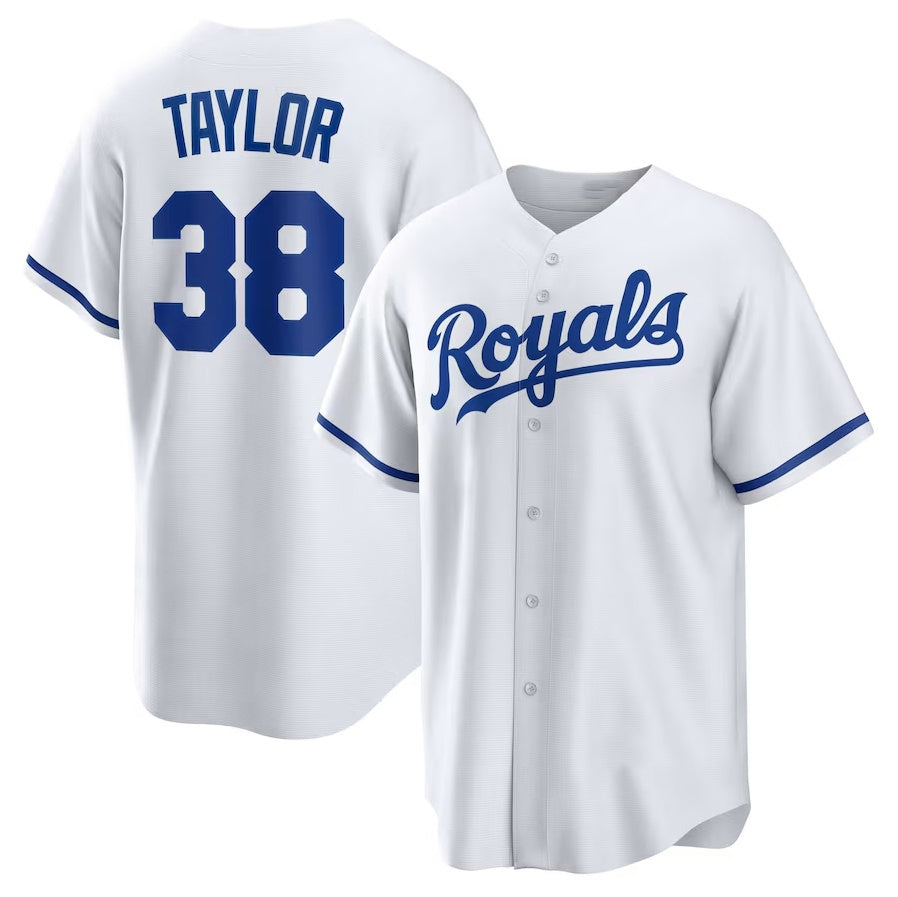 Kansas City Royals #38 Josh Taylor Home Replica Player Jersey - White Stitched Baseball Jersey