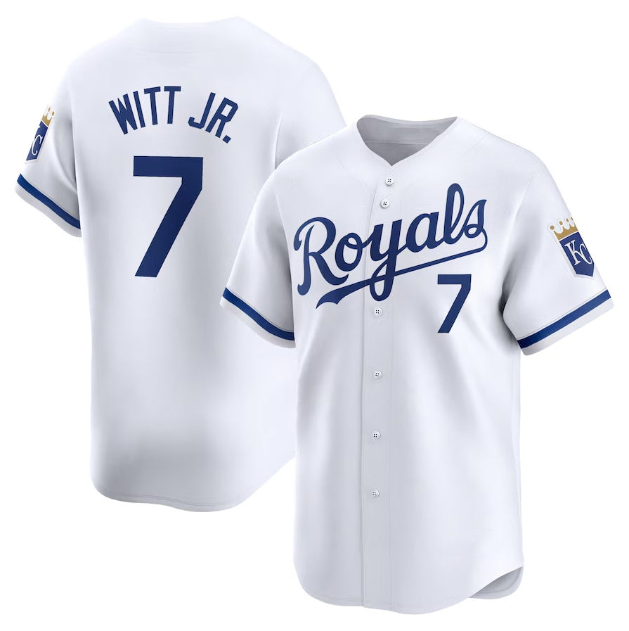 Kansas City Royals #7 Bobby Witt Jr. Home Limited Player Jersey - White Stitched Baseball Jersey