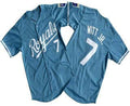 Kansas City Royals #7 Bobby Witt Jr Number Light Blue Limited Stitched Baseball Jersey