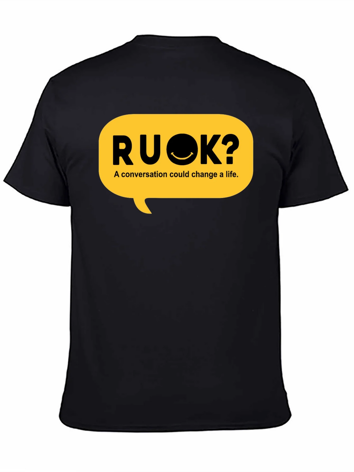 RU OK? Black Graphic T-Shirt - Conversation Starter