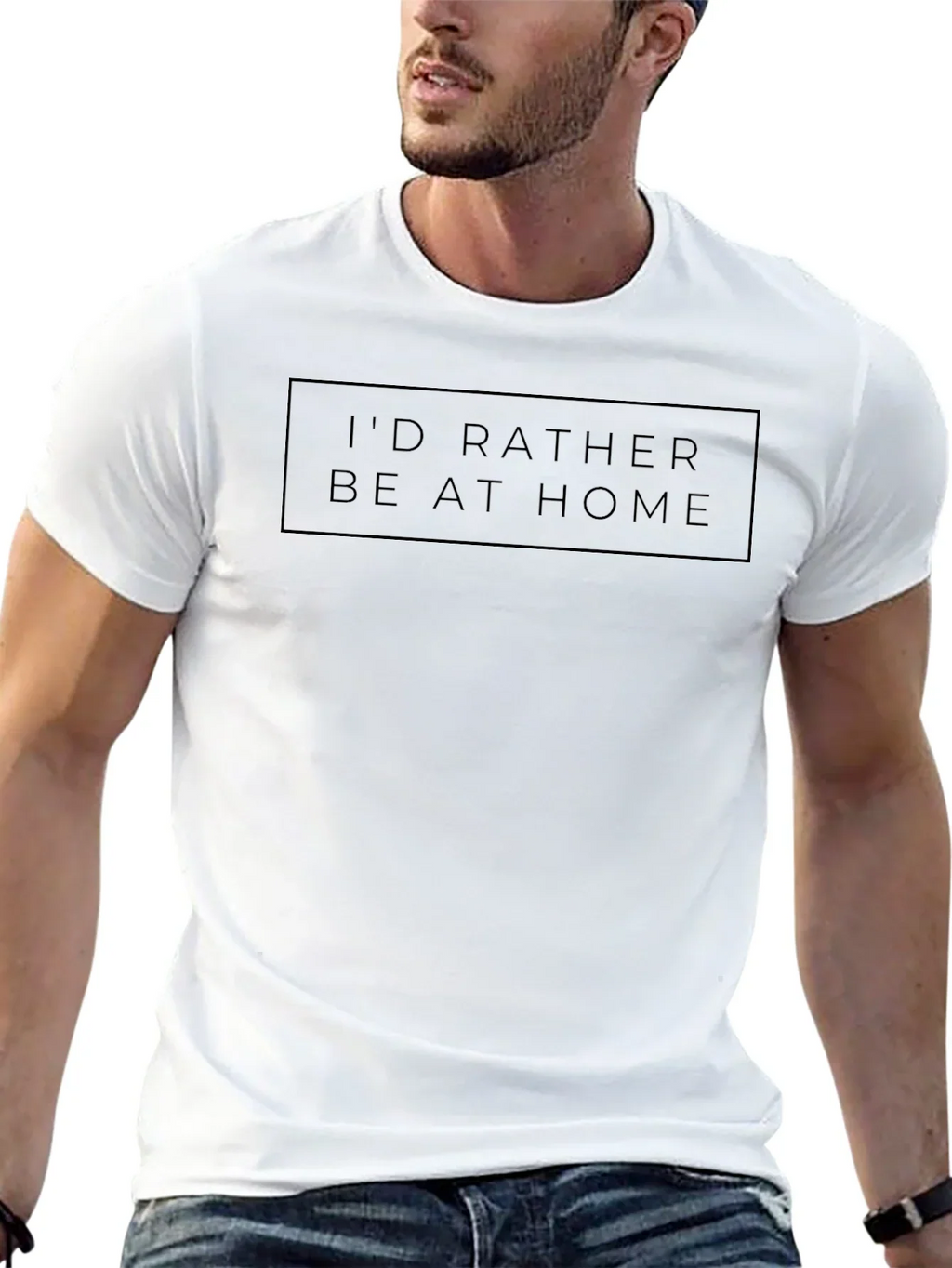 Id Rather Be At Home Black T-Shirt