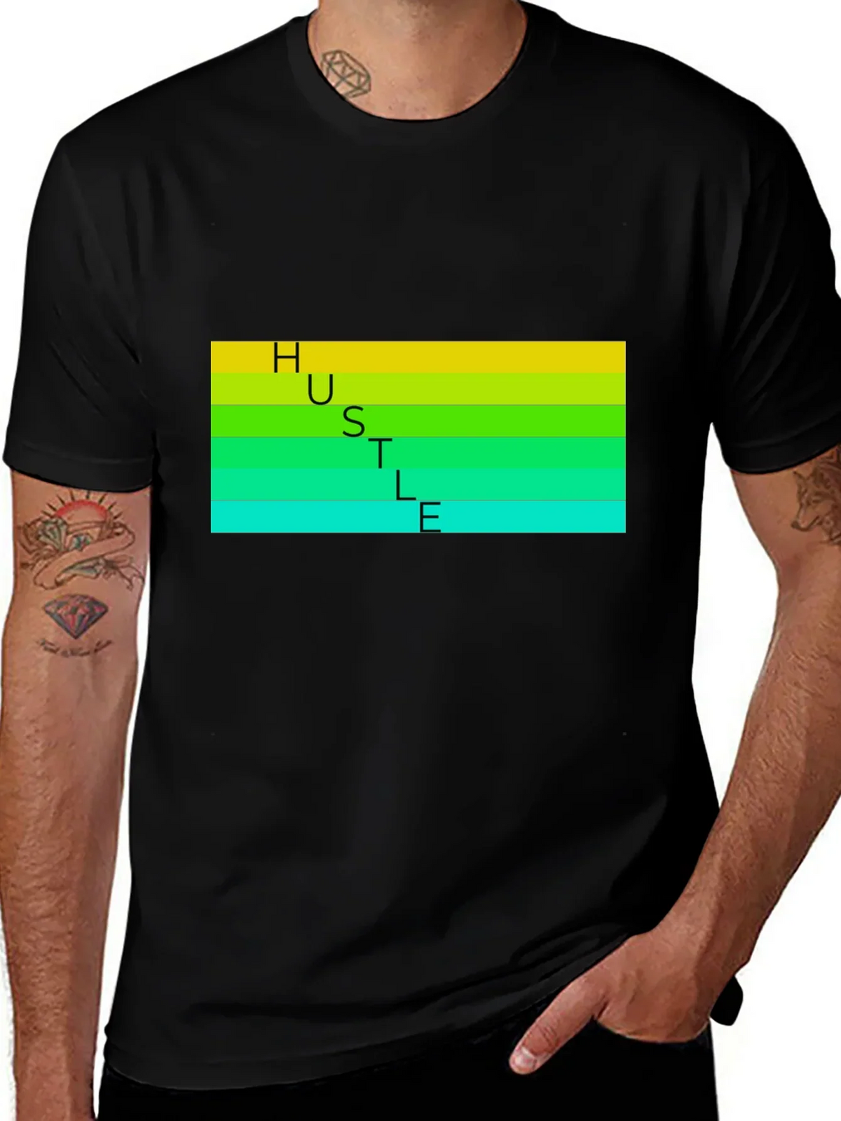 HUSTLE T-Shirt - Black Graphic Tee