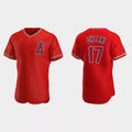 Los Angeles Angels #17 Shohei Ohtani 2020 Alternate Authentic Team Logo Jersey C Red Men Youth Women Baseball Jerseys