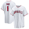 Los Angeles Angels #1 Dad Home Replica Jersey - White Stitched Baseball Jersey