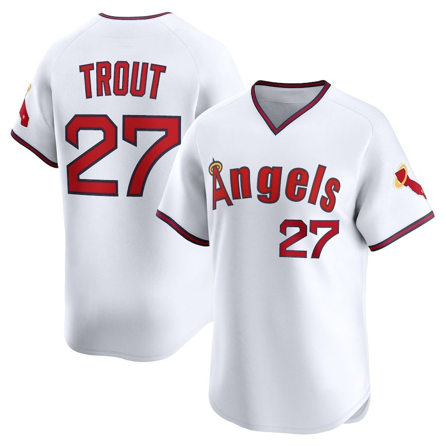 Los Angeles Angels #27 Mike Trout Alternate Limited Jersey - White Stitched Baseball Jersey