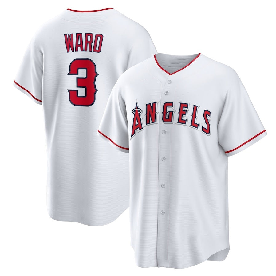 Los Angeles Angels #3 Taylor Ward Home Replica Jersey - White Stitched Baseball Jersey