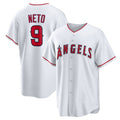 Los Angeles Angels #9 Zach Neto Home Replica Jersey - White Stitched Baseball Jersey