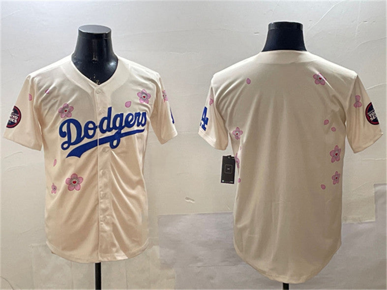 Los Angeles Dodgers Blank Cream 2025 Tokyo Series Limited Stitched Baseball Jersey