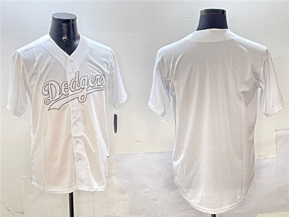 Los Angeles Dodgers Blank White Cool Base Stitched Baseball Jersey