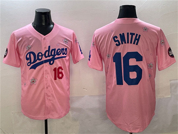 Los Angeles Dodgers #16 Will Smith Pink 2025 Tokyo Series Limited Stitched Baseball Jersey