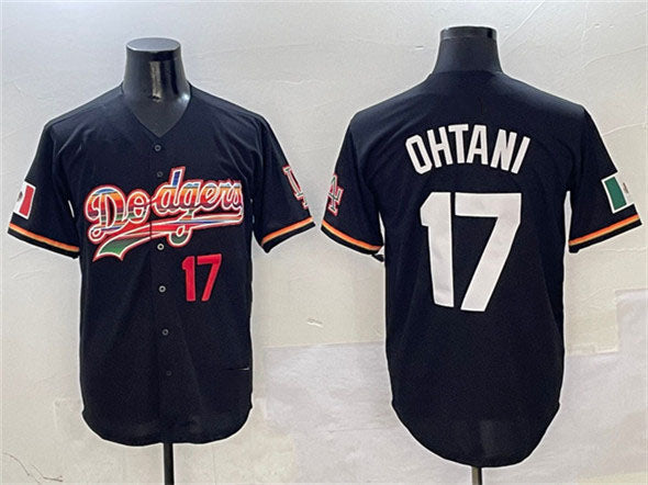 Los Angeles Dodgers #17 Shohei Ohtani Black Mexico Limited Stitched Baseball Jersey