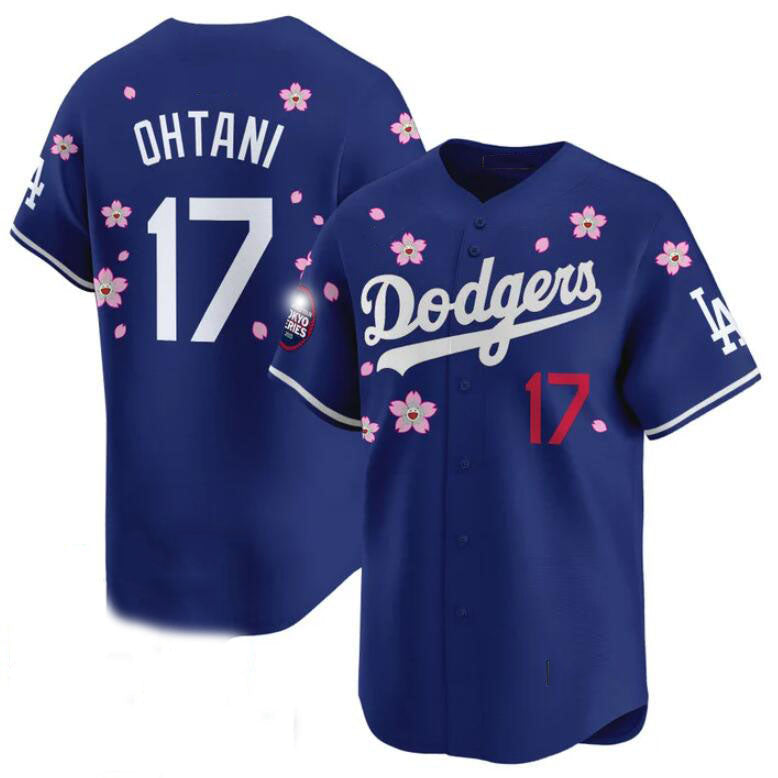 Los Angeles Dodgers #17 Shohei Ohtani Royal 2025 Tokyo Series Limited Stitched Baseball Jersey