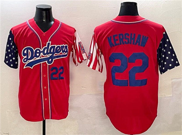 Los Angeles Dodgers #22 Clayton Kershaw Red Limited Stitched Baseball Jersey