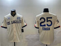 Los Angeles Dodgers #25 Tommy Edman Cream 2024 World Series With No. 34 Patch City Connect Limited Stitched Baseball Jersey