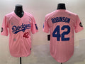 Los Angeles Dodgers #42 Jackie Robinson Pink 2025 Tokyo Series Limited Stitched Baseball Jersey