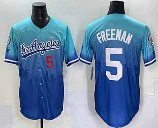 Los Angeles Dodgers #5 Freddie Freeman Blue 2025 City Connect Limited Stitched Baseball Jersey