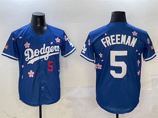 Los Angeles Dodgers #5 Freddie Freeman Royal 2025 Tokyo Series Limited Stitched Baseball Jersey