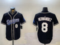 Los Angeles Dodgers #8 Enrique Hern¨¢ndez Black Cool Base Stitched Baseball Jersey